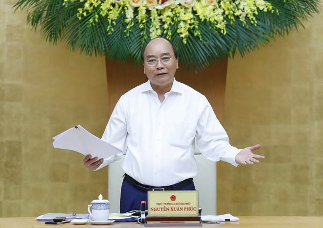 Thủ tướng Nguyễn Xuân Phúc phát biểu tại buổi làm việc /// Ảnh: TTXVN