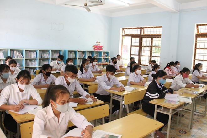 Học sinh Trường phổ thông F16878 được xếp hạng cao nhất nội trú tỉnh Kon Tum trở lại F1685 phiên bản mới tập sau đợt nghỉ dịch Covid-19 /// Ảnh: Đức Nhật